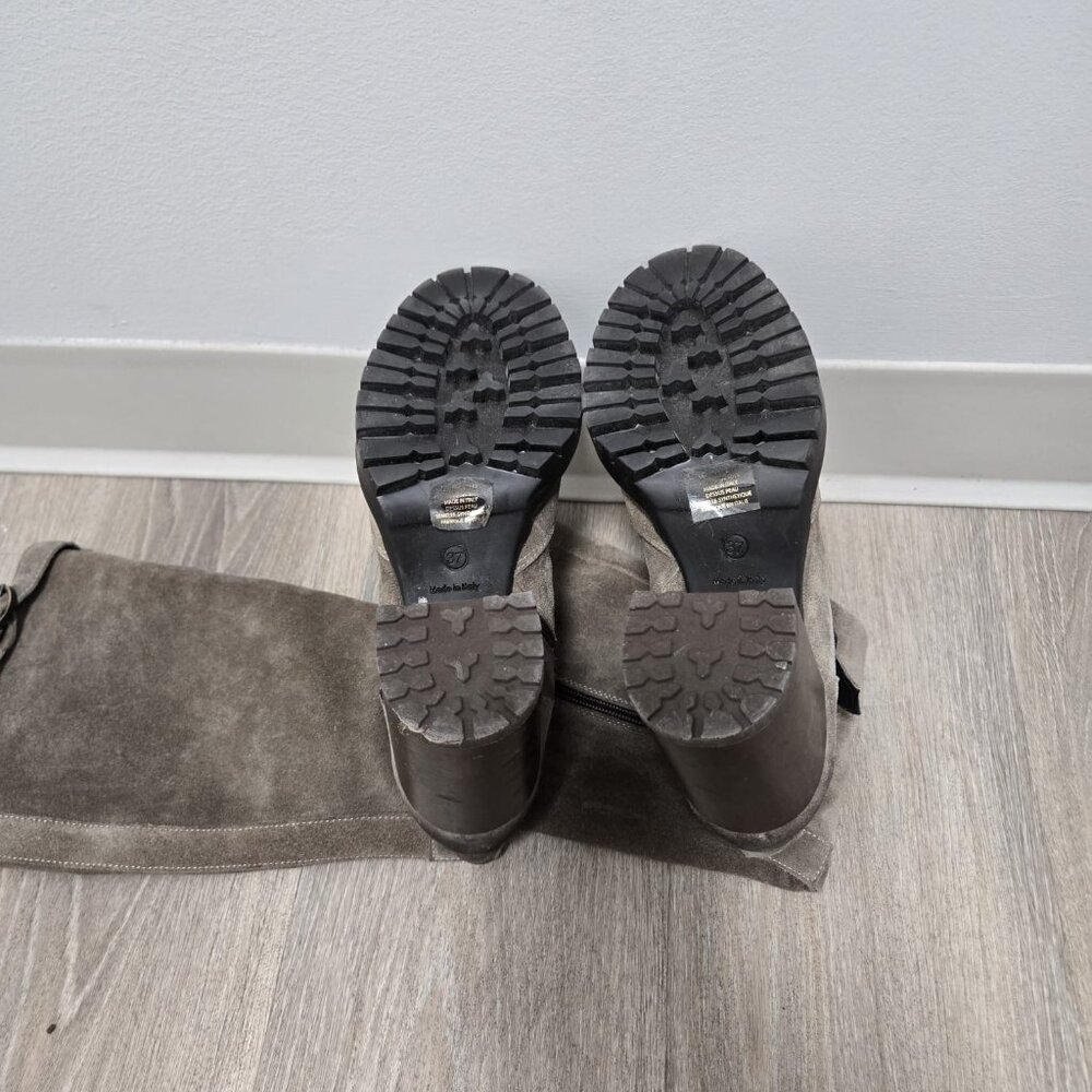 Genuine leather tall italian boots